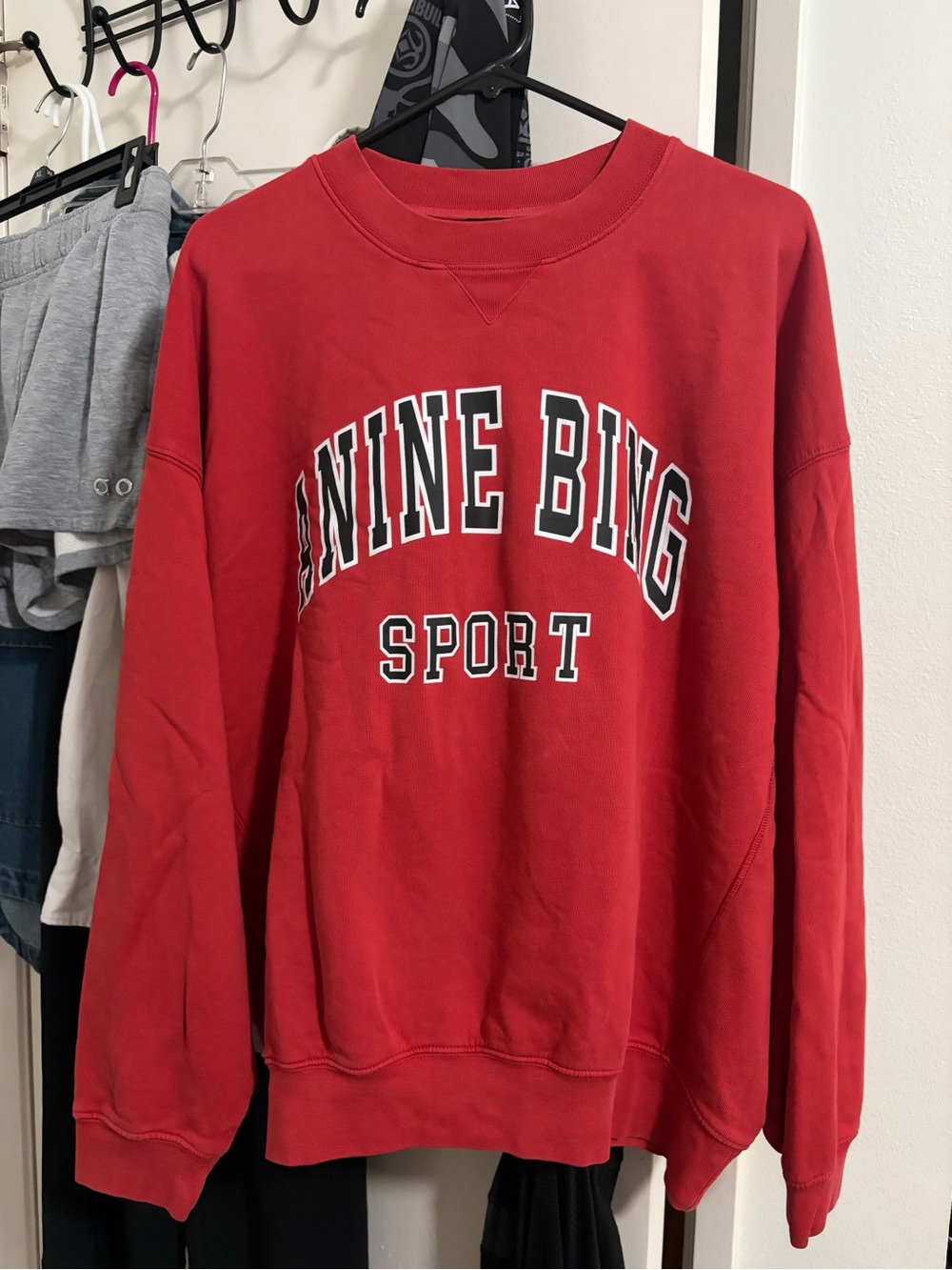 Anine Bing Sport red sz Large L sweatshirt